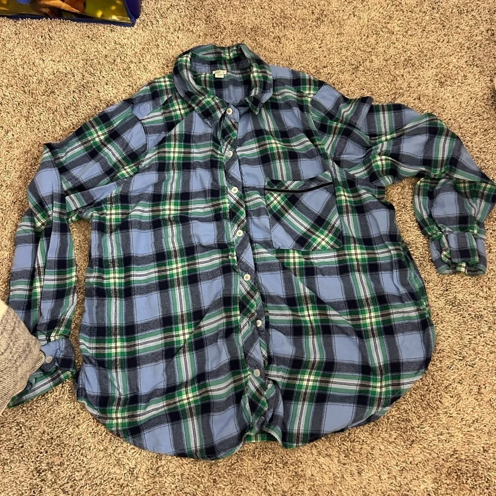 Plaid pajama top
